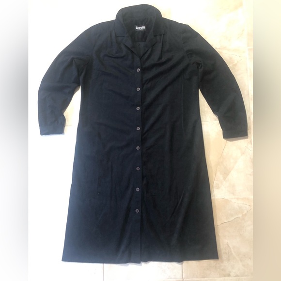 Black Ultra Suede Shirtdress (US M) - Picture 7 of 7